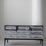 Commode en chrome par Henri Vallières