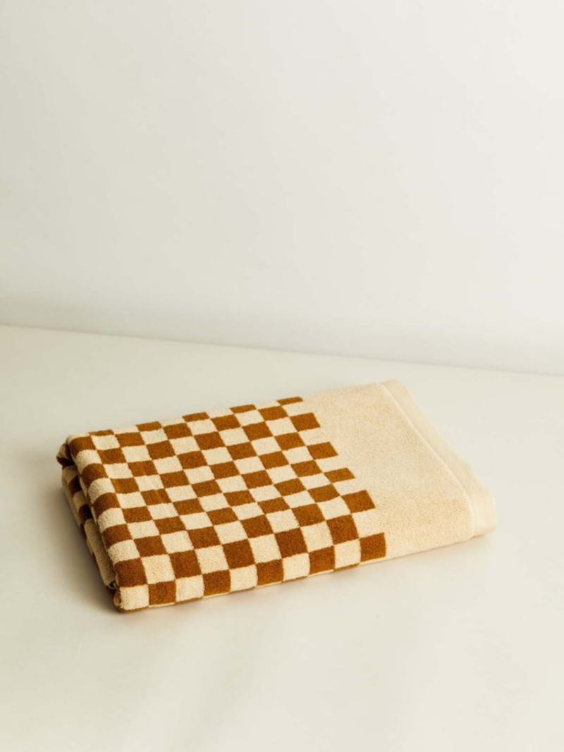 Roman Pool towel in Cedar & Sand by Baina